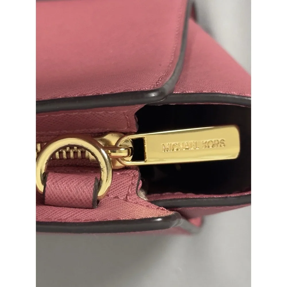 Michael Kors Selma Medium Messenger Bag Coral Pink Saffiano Leather